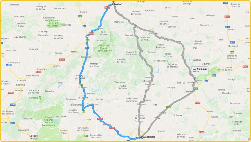 Mapa de cómo llegar desde Guadalajara